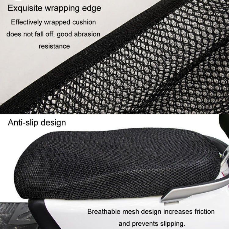 77x55cm Electrical Motorcycle Seat Cover Summer Breathable 3D Mesh Motorcycle Anti-Scald Cushion(Black) - Seat Covers by buy2fix | Online Shopping UK | buy2fix