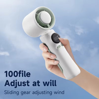 Turbo Handheld Small Fan Outdoor 100-speed Cooling Fan Built-in 4000 mAh Battery(White) - Electric Fans by buy2fix | Online Shopping UK | buy2fix