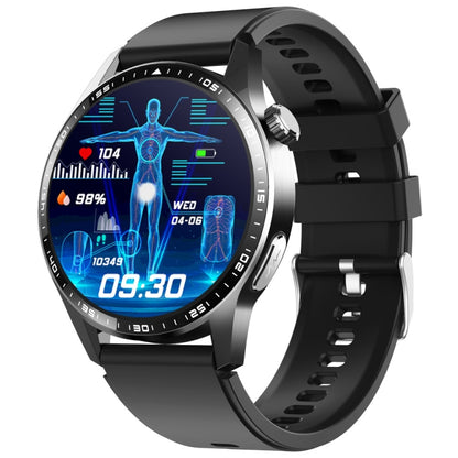 F400  1.55 Inch Screen Smart Watch Support ECG/ Blood Oxygen / Blood Sugar / 150+ Sports Mode, Color: Black Silicone - Smart Watches by buy2fix | Online Shopping UK | buy2fix