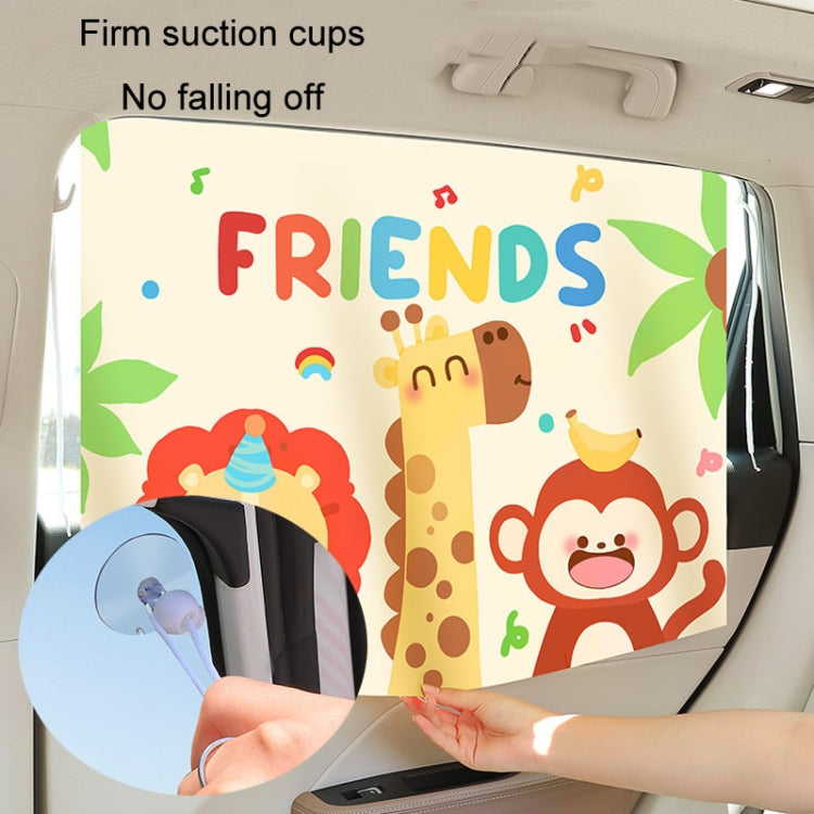 Suction Cup Car Sunshade Children Rear Side Window Insulation Sunscreen Cartoon Car Curtain, Style: Elephant Bear - Window Foils & Solar Protection by buy2fix | Online Shopping UK | buy2fix