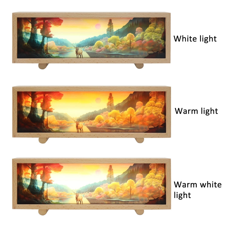 Warm Light Touch Control Wooden Acrylic Atmosphere Lightbox Decoration Painting Night Light(Walnut) - Night Lights by buy2fix | Online Shopping UK | buy2fix