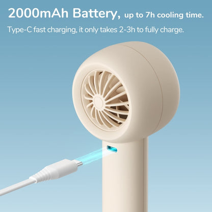 JisuLife FA42 Handheld Portable Small Rechargeable Turbo Fan, Color: White 2000mAh - Electric Fans by JisuLife | Online Shopping UK | buy2fix