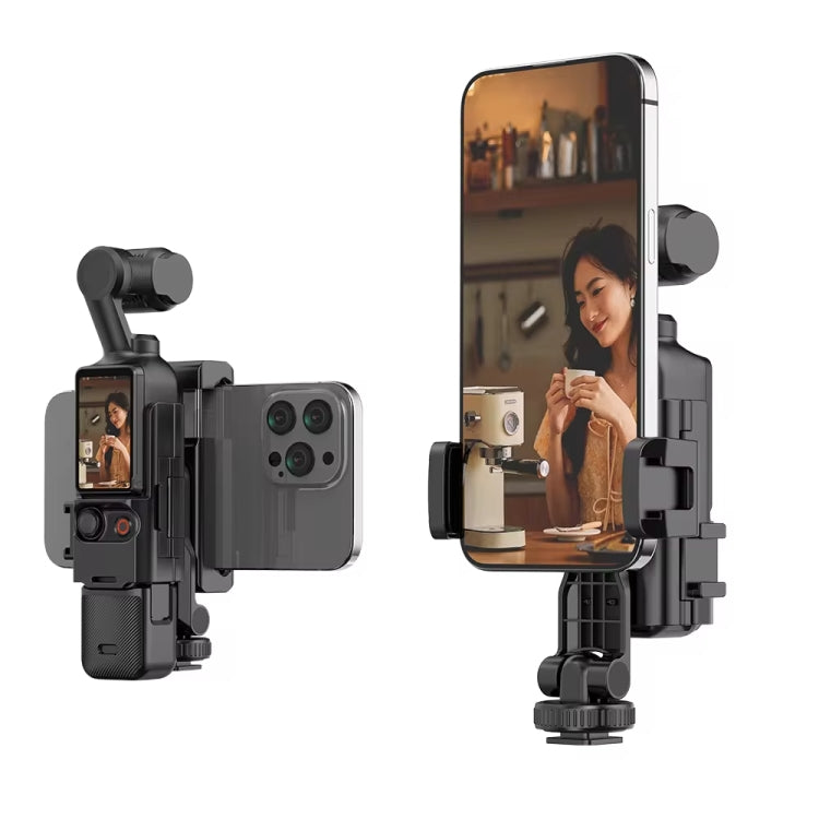 For DJI Osmo Pocket 3 Phone Holder Expansion Bracket With 3 Cold Shoe Port(Black) - Mount & Holder by buy2fix | Online Shopping UK | buy2fix