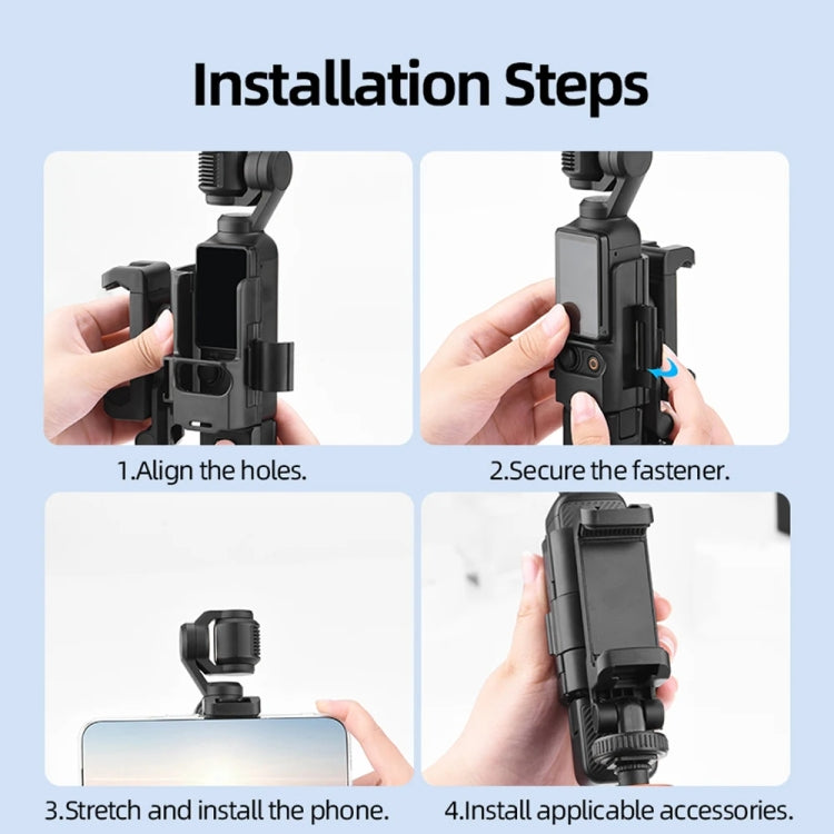 For DJI Osmo Pocket 3 Phone Holder Expansion Bracket With 3 Cold Shoe Port(Black) - Mount & Holder by buy2fix | Online Shopping UK | buy2fix