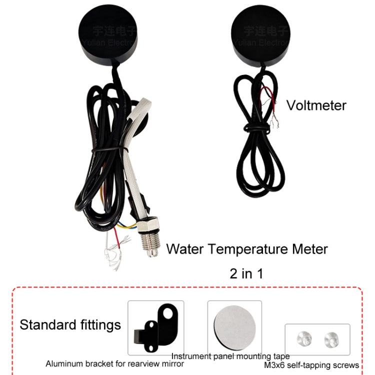 Morfayer Motorcycle Dual Display Intelligent Alarm Power Meter, Model: Voltmeter+Water Temperature Meter(Random Color Delivery) - Electrical Instruments by buy2fix | Online Shopping UK | buy2fix