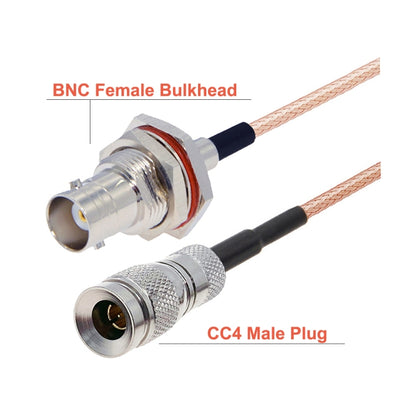 30cm CC4 Male To BNC Through Wall Waterproof Female Cable RG179 RF Adapter Wire - Connectors by buy2fix | Online Shopping UK | buy2fix