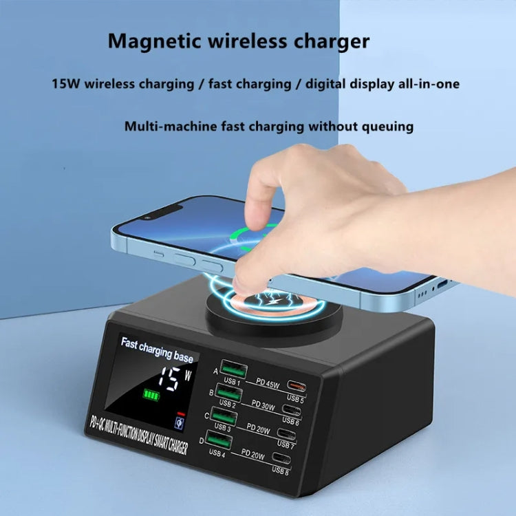 X9M 9-in-1 110W USB+PD Smart Multi-ports QI Magnetic Wireless Charger, Spec: White EU Plug - Multifunction Charger by buy2fix | Online Shopping UK | buy2fix