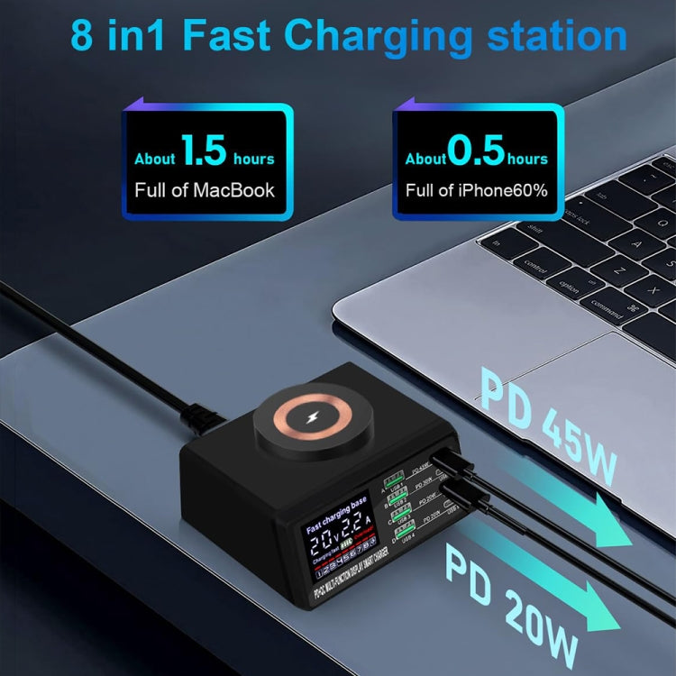 X9M 9-in-1 110W USB+PD Smart Multi-ports QI Magnetic Wireless Charger, Spec: White US Plug - Multifunction Charger by buy2fix | Online Shopping UK | buy2fix