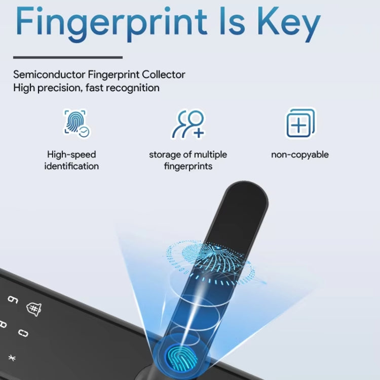 Locstar A50 Smart Fingerprint Lock Electronic Indoor Lock Apartment Lock With Handle - Door Lock by Locstar | Online Shopping UK | buy2fix