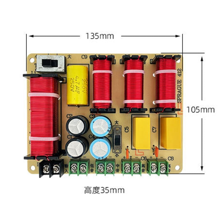 SPRAGUE-412 Two High One Medium One Low 4-Way Speaker Crossover Audio Modification Divider - Audio Crossover by buy2fix | Online Shopping UK | buy2fix