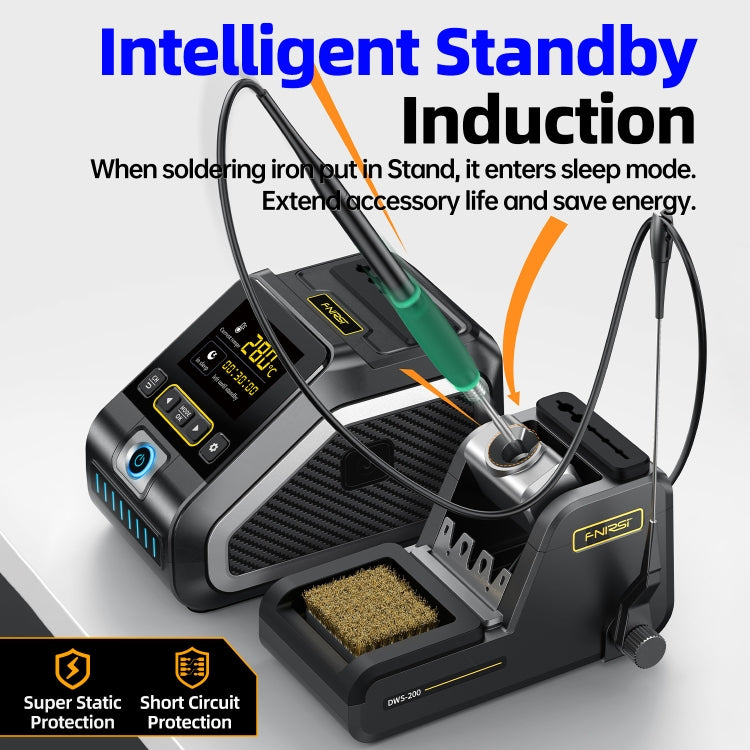 FNIRSI 200W Intelligent Constant Temperature Electric Soldering Iron Station, Set: US Plug F245 B Head - Electric Soldering Iron by FNIRSI | Online Shopping UK | buy2fix