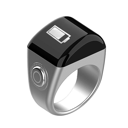 Equantu Smart Bluetooth Finger Counter Muslim Prayer Time Reminder Ring, Style: Silver 18mm - Smart Rings / Smart Telephones by Equantu | Online Shopping UK | buy2fix