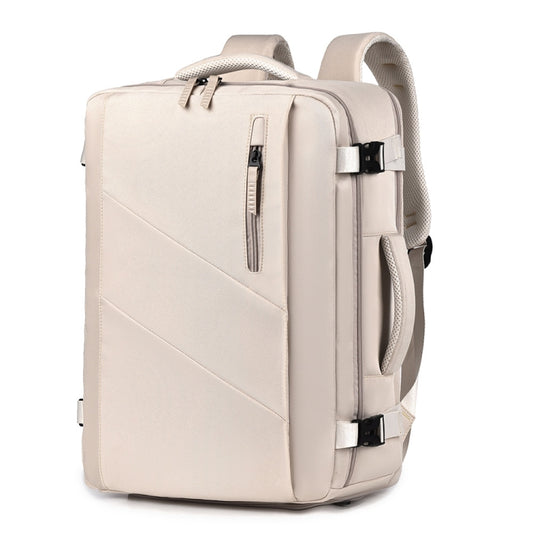 WEIXIER B722 Simple Style Large Capacity Travel Multifunctional Backpack(Beige) - Double-shoulder Bags by WEIXIER | Online Shopping UK | buy2fix