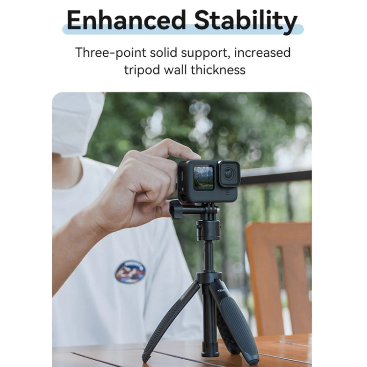 TELESIN Mini Selfie Stick Quick Release Tripod 15-40cm Adjustable Bracket For Sports Camera - Portable Mini Tripod by TELESIN | Online Shopping UK | buy2fix