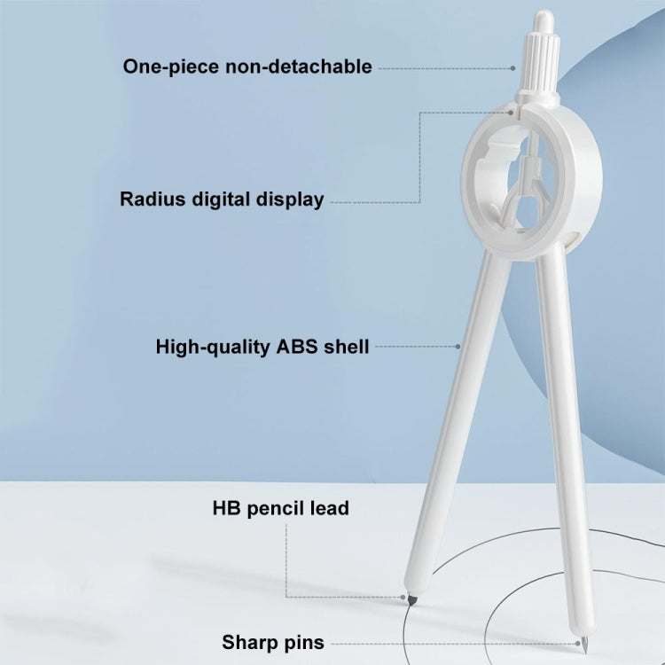 Drawing Press Digital Compass Multifunctional Scale Compass(White With Refill) - Rulers by buy2fix | Online Shopping UK | buy2fix