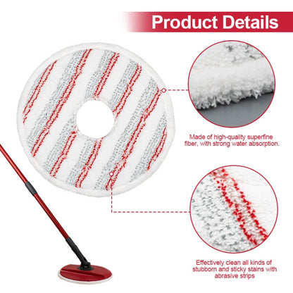 For Vileda Spin & Clean Mop Refill Pad Round Microfiber Replacement Cloth Cover(Red) - Handheld Cleaner & Mops by buy2fix | Online Shopping UK | buy2fix