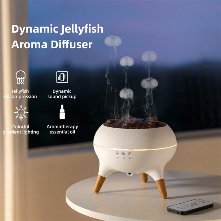 Dynamic Multi-Spray Aromatherapy Diffuser With Colorful Lights Remote Control Humidifier EU Plug(V80 Spit Circle Upgrade Model) - Air Purifiers & Accessories by buy2fix | Online Shopping UK | buy2fix