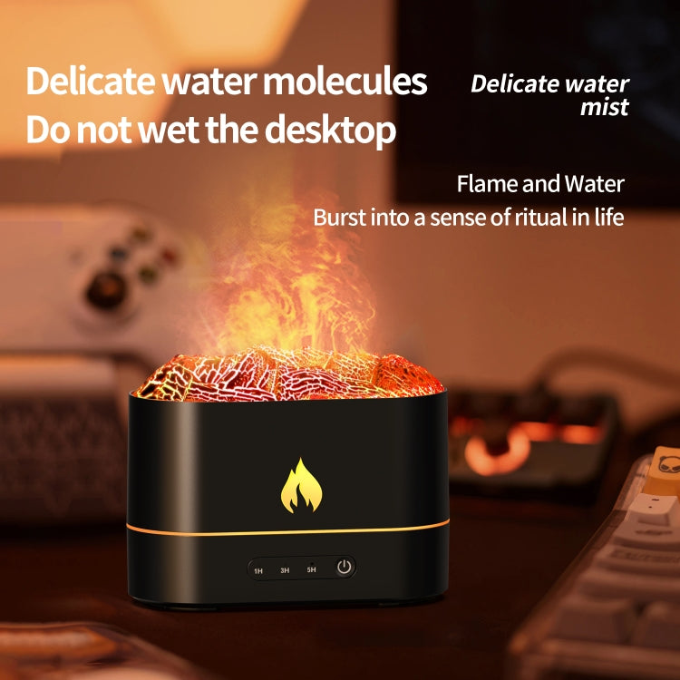 HX853B USB Plug-In Colorful Flame Lighting Effect Aromatherapy Humidifier(Black) - Air Purifiers & Accessories by buy2fix | Online Shopping UK | buy2fix