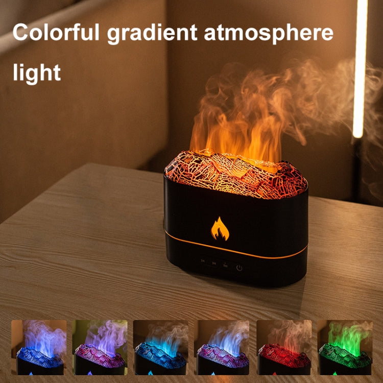 HX853B USB Plug-In Colorful Flame Lighting Effect Aromatherapy Humidifier(Black) - Air Purifiers & Accessories by buy2fix | Online Shopping UK | buy2fix