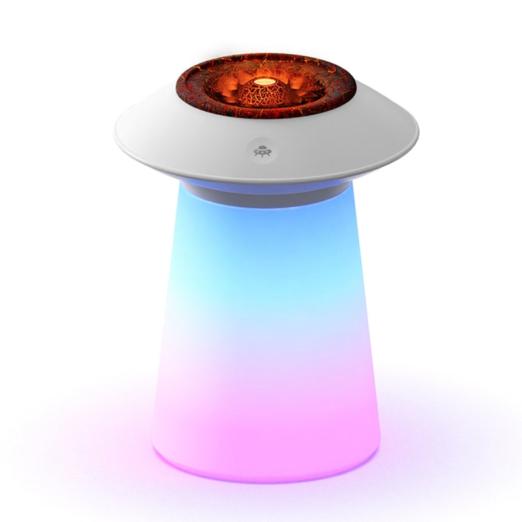 HX126 Sound Pickup RGB Light Volcano Humidifier Simulated Flame Aromatherapy Machine, Color: White - Air Purifiers & Accessories by buy2fix | Online Shopping UK | buy2fix