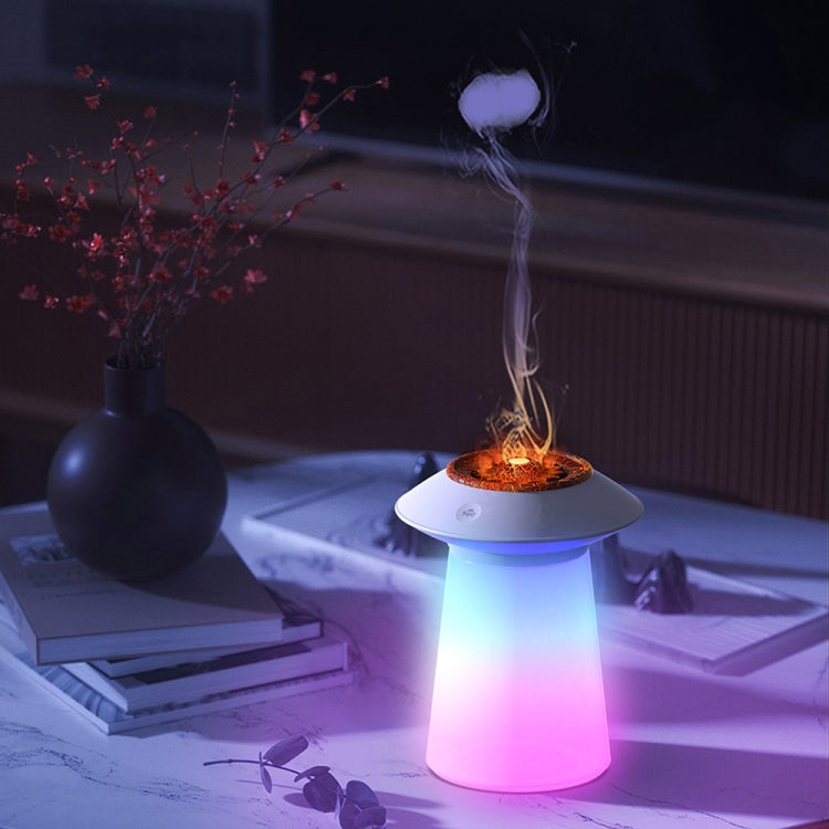 HX126 Sound Pickup RGB Light Volcano Humidifier Simulated Flame Aromatherapy Machine, Color: Black - Air Purifiers & Accessories by buy2fix | Online Shopping UK | buy2fix