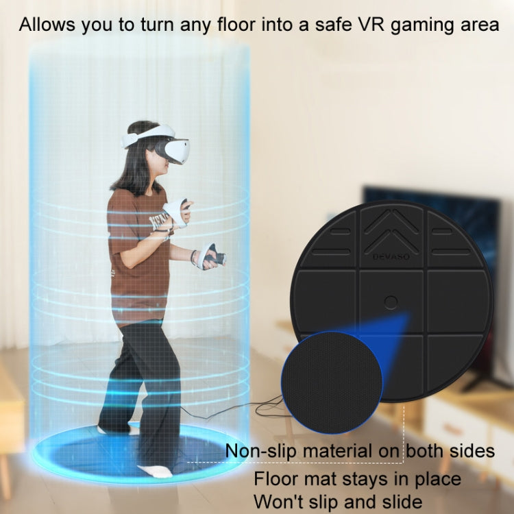 DEVASO VR Glasses Sport Game Simulation Floor Mat(Black) - VR Accessories by DEVASO | Online Shopping UK | buy2fix