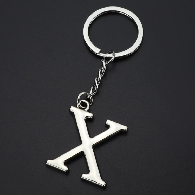 Double-Sided Three-Dimensional Plating Alphabet Keychain, Style: X - Key Rings by buy2fix | Online Shopping UK | buy2fix