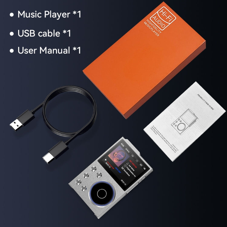 2.4 Inch HIFI Bluetooth Music Player DSD256 Mastering Sound Quality Walkman, Memory: 16GB+8GB(Black) - MP3 Player by buy2fix | Online Shopping UK | buy2fix