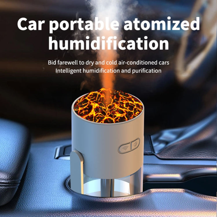 280ml Volcano Cup Rotating Air Humidifier Mini Colorful Ambient Light Car Aroma Diffuser(White) - Air Purifiers & Accessories by buy2fix | Online Shopping UK | buy2fix