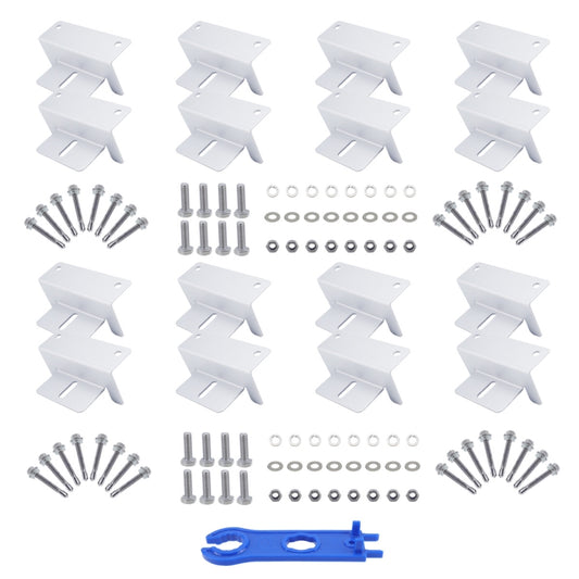 113pcs /Set RV Yacht Solar Panel Z-Shaped Aluminum Alloy Bracket(White) - Bumper by buy2fix | Online Shopping UK | buy2fix