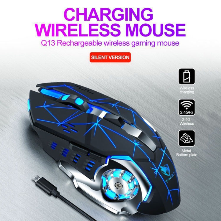 T-WOLF Q13 2.4GHz 6-keys RGB Colorful Light Gaming Wireless Mouse, Color: Single Mode White - Wireless Mice by T-WOLF | Online Shopping UK | buy2fix