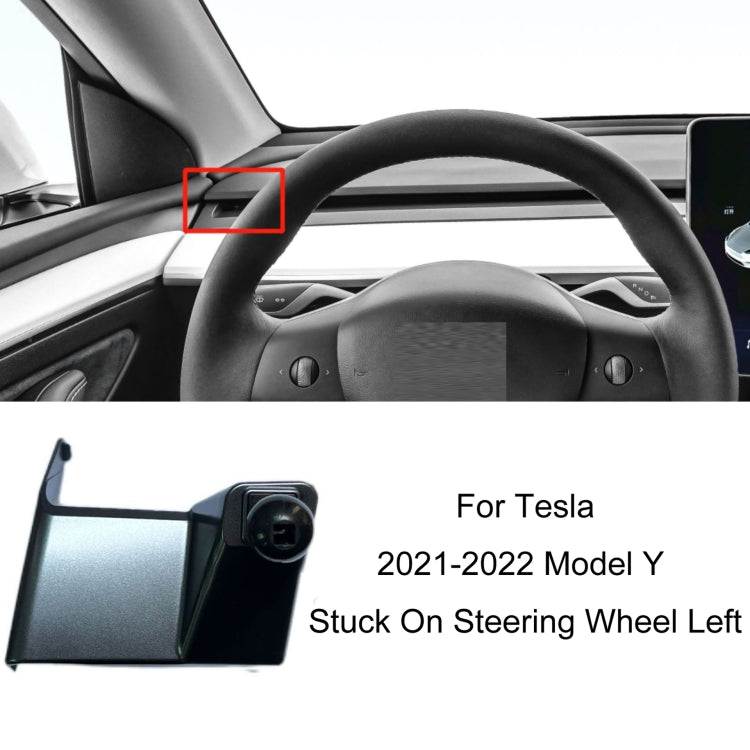 For Tesla Car Air Outlet Clip Phone Holder Base, Model: 21-22 Model Y Stuck On Steering Wheel Left - Special Car Holders by buy2fix | Online Shopping UK | buy2fix