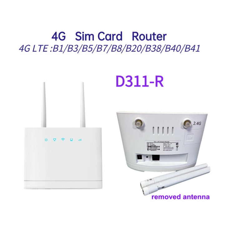 D311-R 4G CPE SIM Card Mobile Wireless Router Antenna Detachable, EU Plug - Wireless Routers by buy2fix | Online Shopping UK | buy2fix