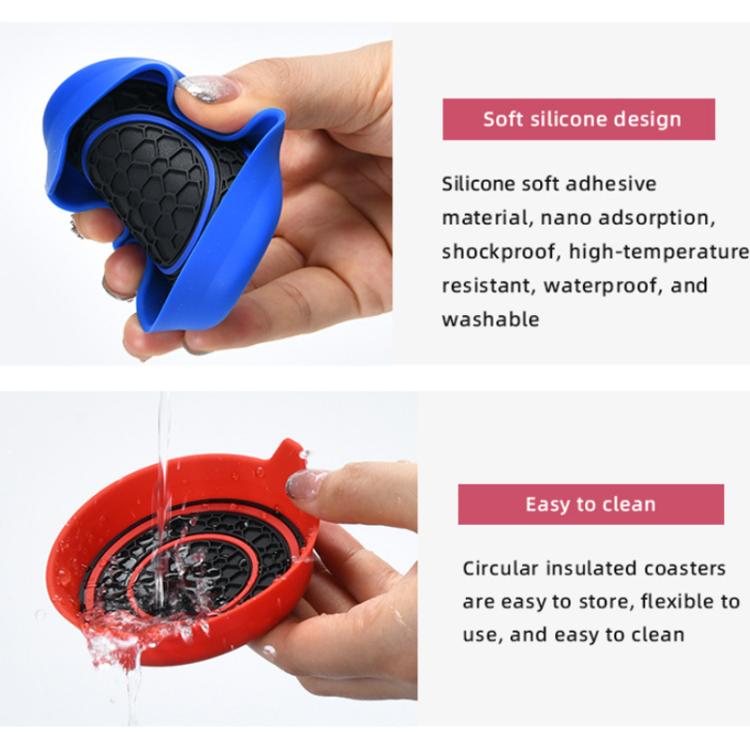 Car Bowl-shaped Non-slip Heat-insulating Double-ring Water Coaster, Color: Red - Car Drink Holders by buy2fix | Online Shopping UK | buy2fix