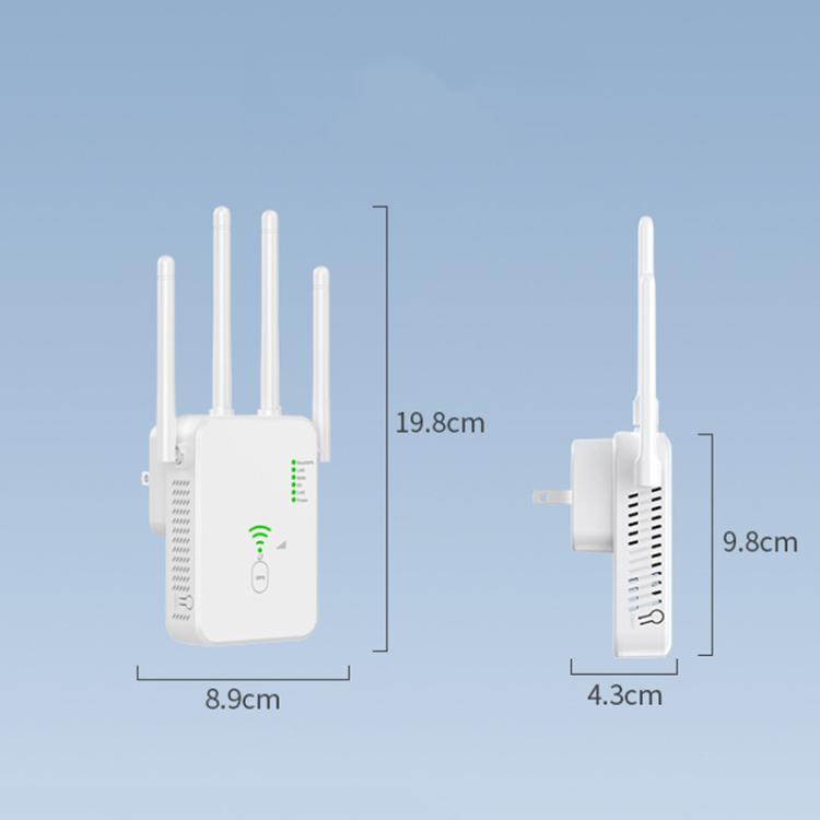 Urant U10 300Mbps 2.4G Wireless Repeater WiFi Signal Amplifier With 4 Antennas US Plug White - Broadband Amplifiers by Urant | Online Shopping UK | buy2fix