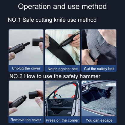 HELLO LEIBOO AD-1 Car Window Breaker Vehicle Multifunctional Escape Safety Hammer(Gray) - Emergency Hammer by HELLO LEIBOO | Online Shopping UK | buy2fix