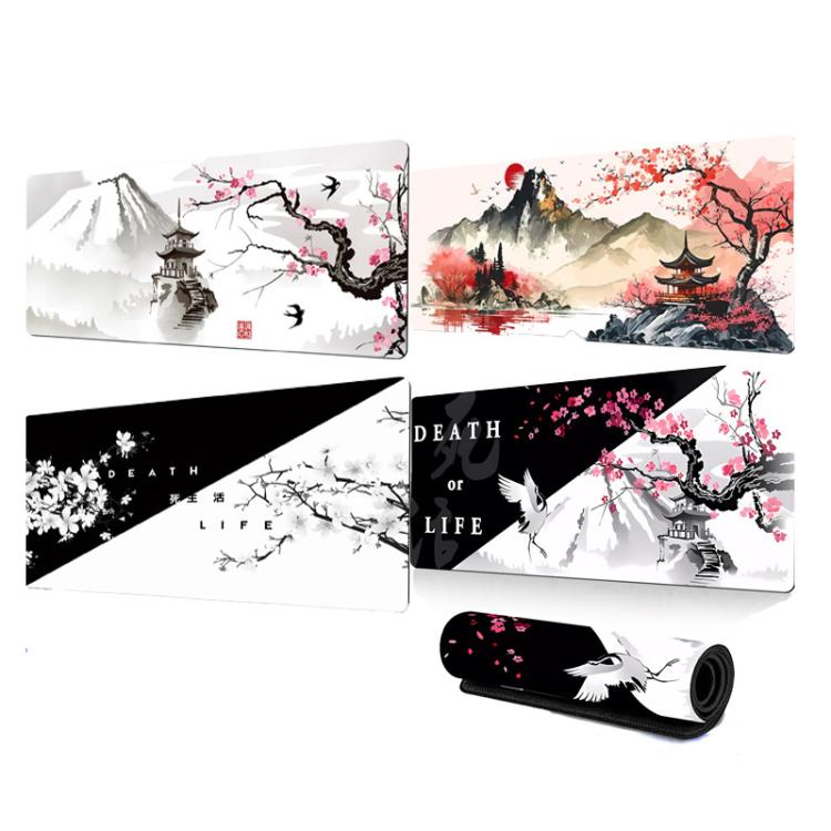 300x700x2mm Ink Painting Cherry Blossom Rubber Non-Slip Mouse Pad Desk Mat(Pattern 1) - Mouse Pads by buy2fix | Online Shopping UK | buy2fix