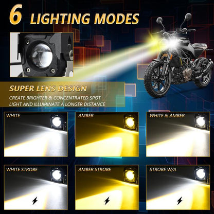 Motorcycle Spotlight Strobe 6 Modes With Control Cable Set(SK1 POR) - Headlights by buy2fix | Online Shopping UK | buy2fix