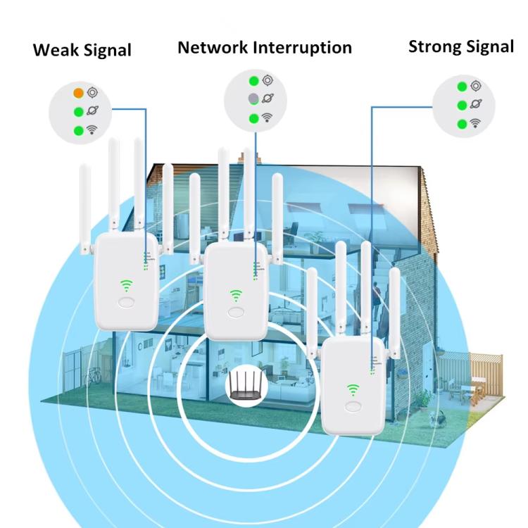 Urant U11 300Mbps 2.4G Wireless Repeater WiFi Signal Amplifier Support WPS Quick Setting US Plug White - Broadband Amplifiers by Urant | Online Shopping UK | buy2fix