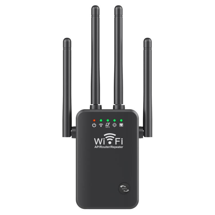 Urant U9 300Mbps 2.4G Wireless Repeater WiFi Signal Amplifier Support WPS Quick Setting UK Plug Black - Broadband Amplifiers by Urant | Online Shopping UK | buy2fix