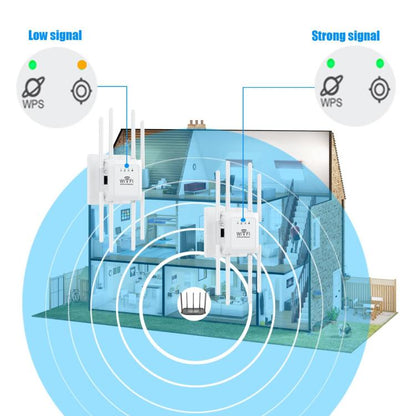 U18 300Mbps 2.4G Wireless Repeater WiFi Signal Amplifier With 8 Antennas US Plug White - Broadband Amplifiers by buy2fix | Online Shopping UK | buy2fix