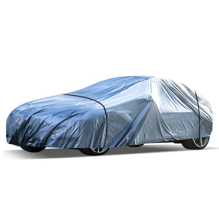 Car PE Film Waterproof And Dustproof Four Seasons Universal Coat Cover, Size: L(Silver Gray) - PE Material by buy2fix | Online Shopping UK | buy2fix