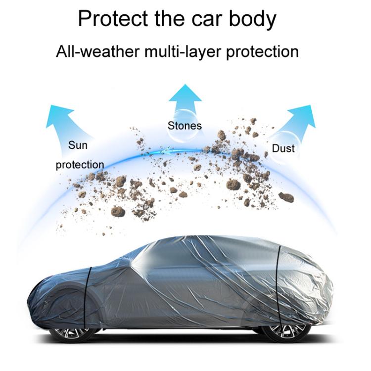 Car PE Film Waterproof And Dustproof Four Seasons Universal Coat Cover, Size: S(Silver Gray) - PE Material by buy2fix | Online Shopping UK | buy2fix