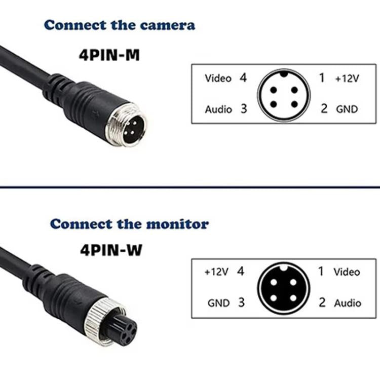 4 Pin Aviation Male To RCA Female DC Male Car Camera Adapter Connector Wire 50cm - DIY Cables by buy2fix | Online Shopping UK | buy2fix