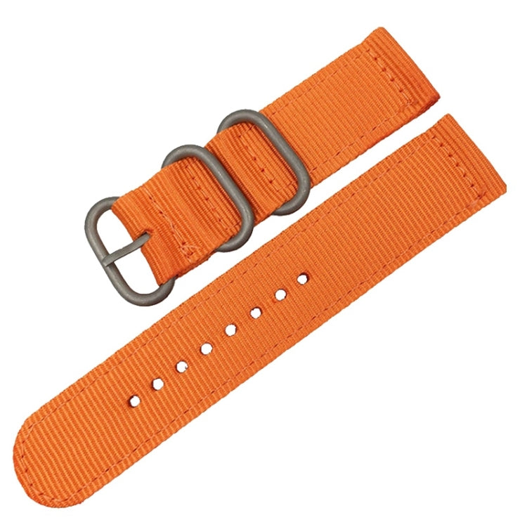 Washable Nylon Canvas Watchband, Band Width:18mm(Orange with Silver Ring Buckle) - Watch Accessories & Parts by buy2fix | Online Shopping UK | buy2fix