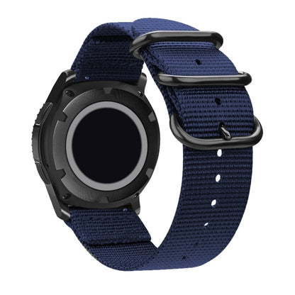 Washable Nylon Canvas Watchband, Band Width:20mm(Dark Blue with Black Ring Buckle) - Watch Accessories & Parts by buy2fix | Online Shopping UK | buy2fix