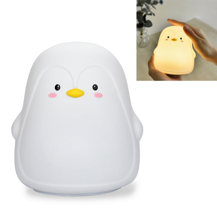 Penguin Silicone Pat Night Light Children Bedside Atmosphere Lamp(White) - Night Lights by buy2fix | Online Shopping UK | buy2fix