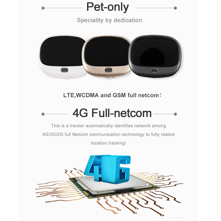 RF-V43 A Style IP67 Waterproof GPS + LBS + WiFi Pet Locator Pet Collar Tracking Device For Asia/Europe/Africa/Australia(White) - Pet Tracker by buy2fix | Online Shopping UK | buy2fix