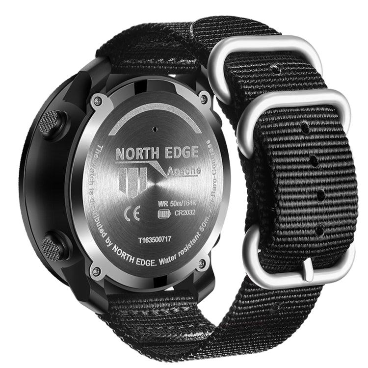 NORTH EDGE Multi-function Waterproof Outdoor Sports Electronic Smart Watch, Support Humidity Measurement / Weather Forecast / Speed Measurement, Style: Nylon Strap(Orange) - Nylon Strap Watches by NORTH EDGE | Online Shopping UK | buy2fix