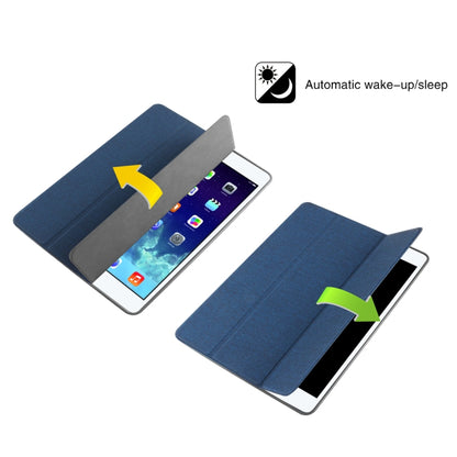 Mutural Exquisite Series Cloth Texture PU+TPU Leather Case for iPad Pro 10.5 inch, with 3-Fold Holder & Pen Slot & Sleep & Wake-up Function(Blue) - iPad Pro 10.5 inch Cases by Mutural | Online Shopping UK | buy2fix